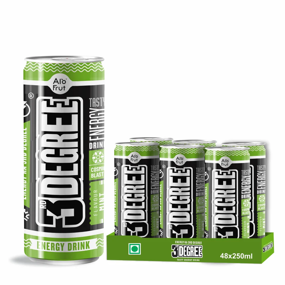 Alo Frut 3rd Degree Mint Flavour Energy Drink CAN 250ml | Tasty Instant Energy Sports Drink | Energy Ka 3rd Degree - Image 4
