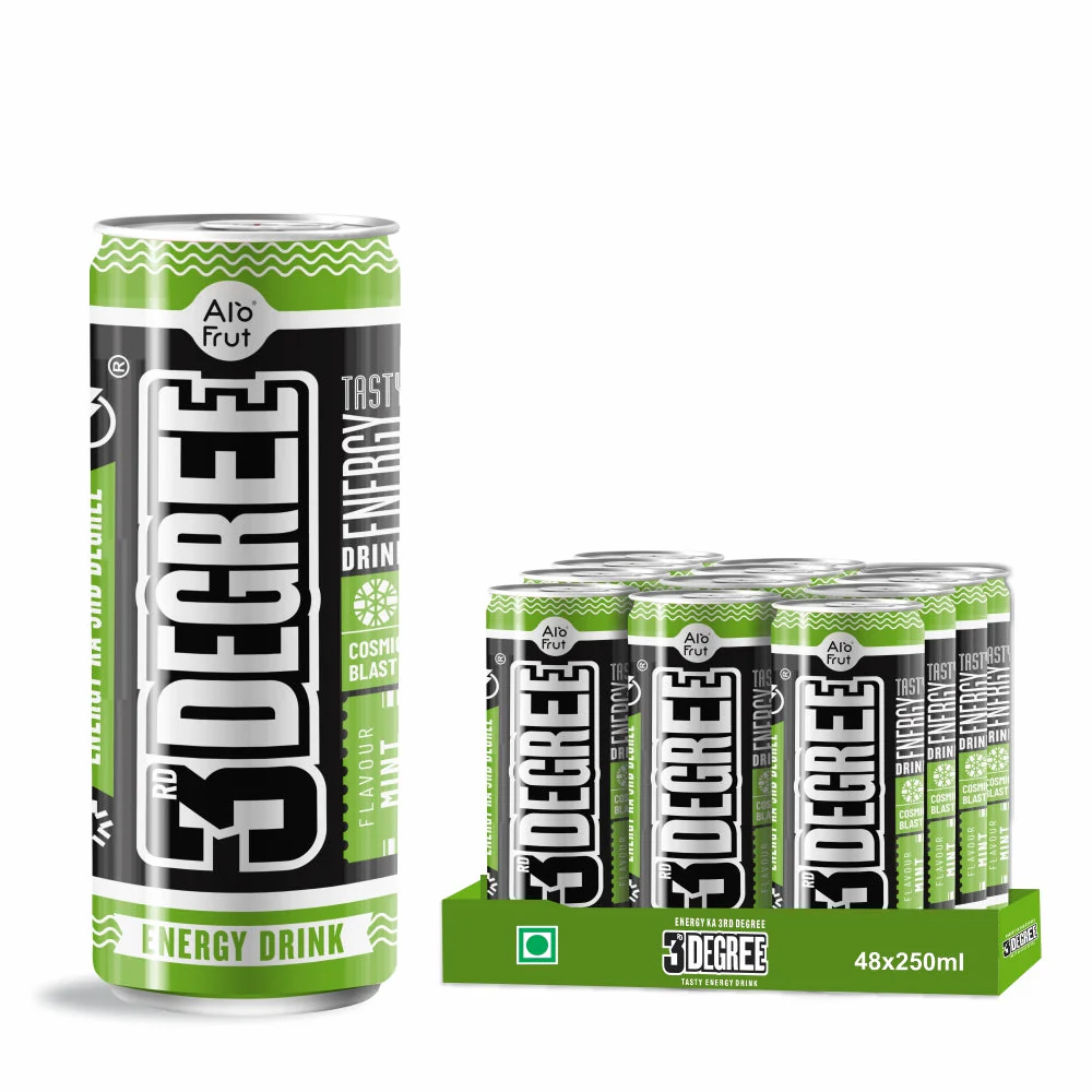 Alo Frut 3rd Degree Mint Flavour Energy Drink CAN 250ml | Tasty Instant Energy Sports Drink | Energy Ka 3rd Degree - Image 5