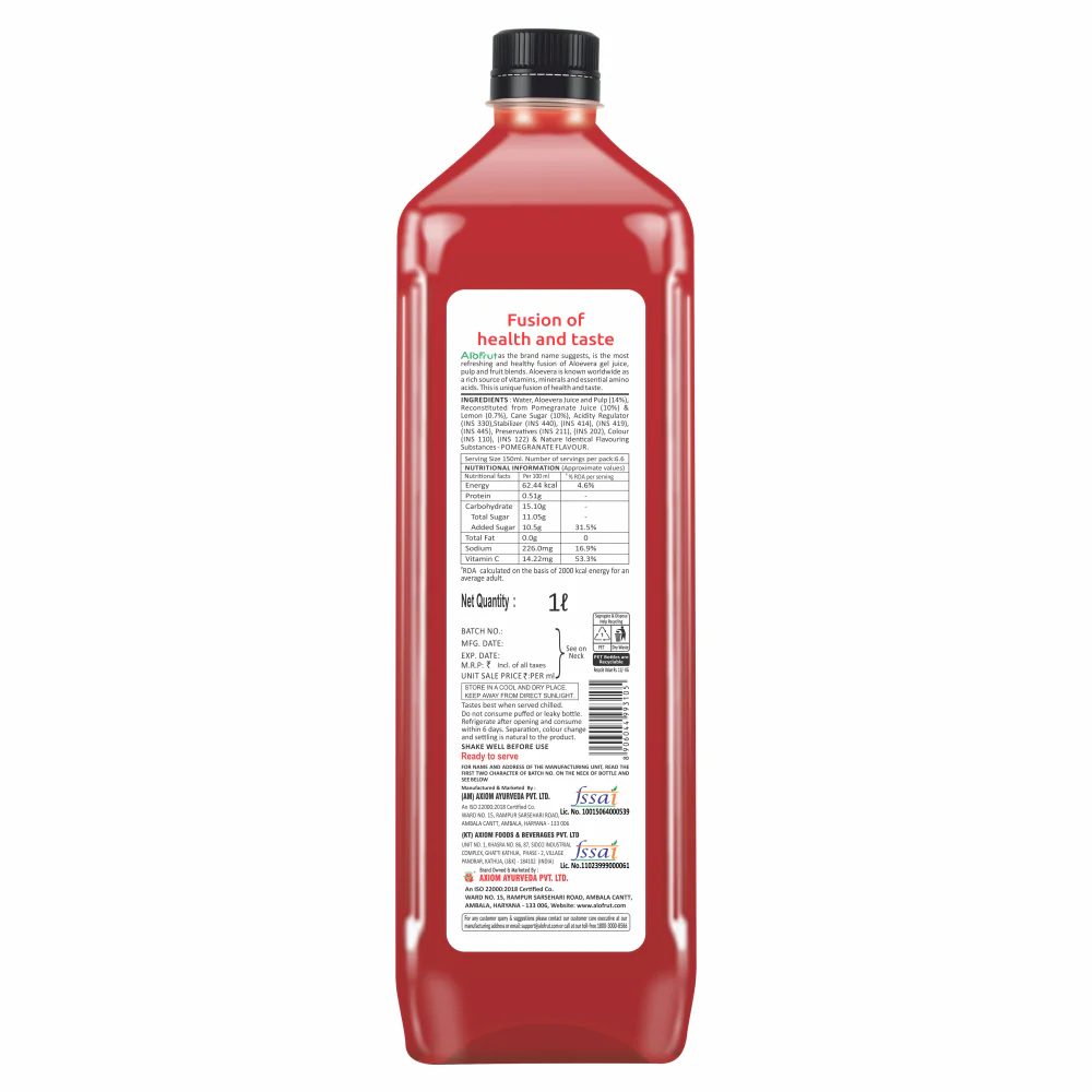 Alo Frut Anaar Aloevera Chunks & Juice 1 ltr - Image 3