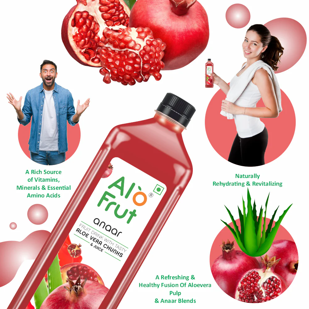 Alo Frut Anaar Aloevera Chunks & Juice 1 ltr - Image 4