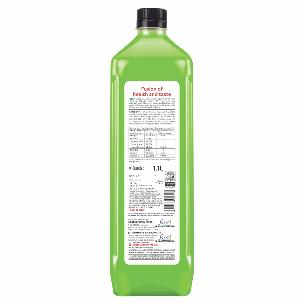 Alo Frut Kiwi Aloevera Chunks & Juice 1100 ml - Image 2