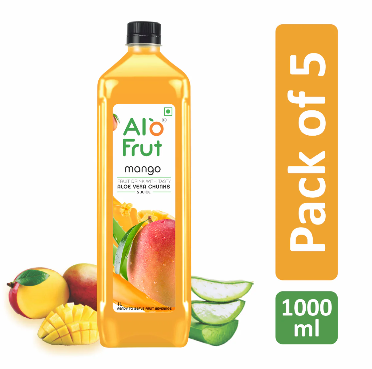 Alo Frut Mango Aloevera Chunks & Juice 1ltr - Image 6