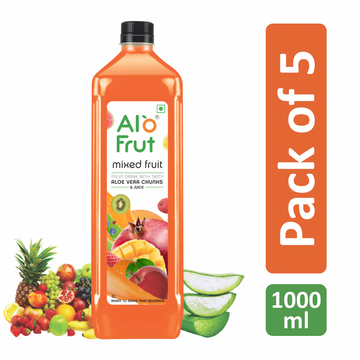 Alo Frut Mixed Fruit Aloevera Chunks & Juice 1 ltr - Image 6