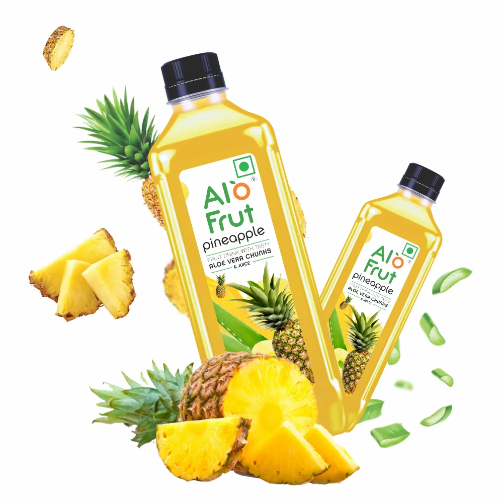 Alo Frut Pineapple Juice With Aloevera Chunks - 200ML (Pack of 48) - Image 3