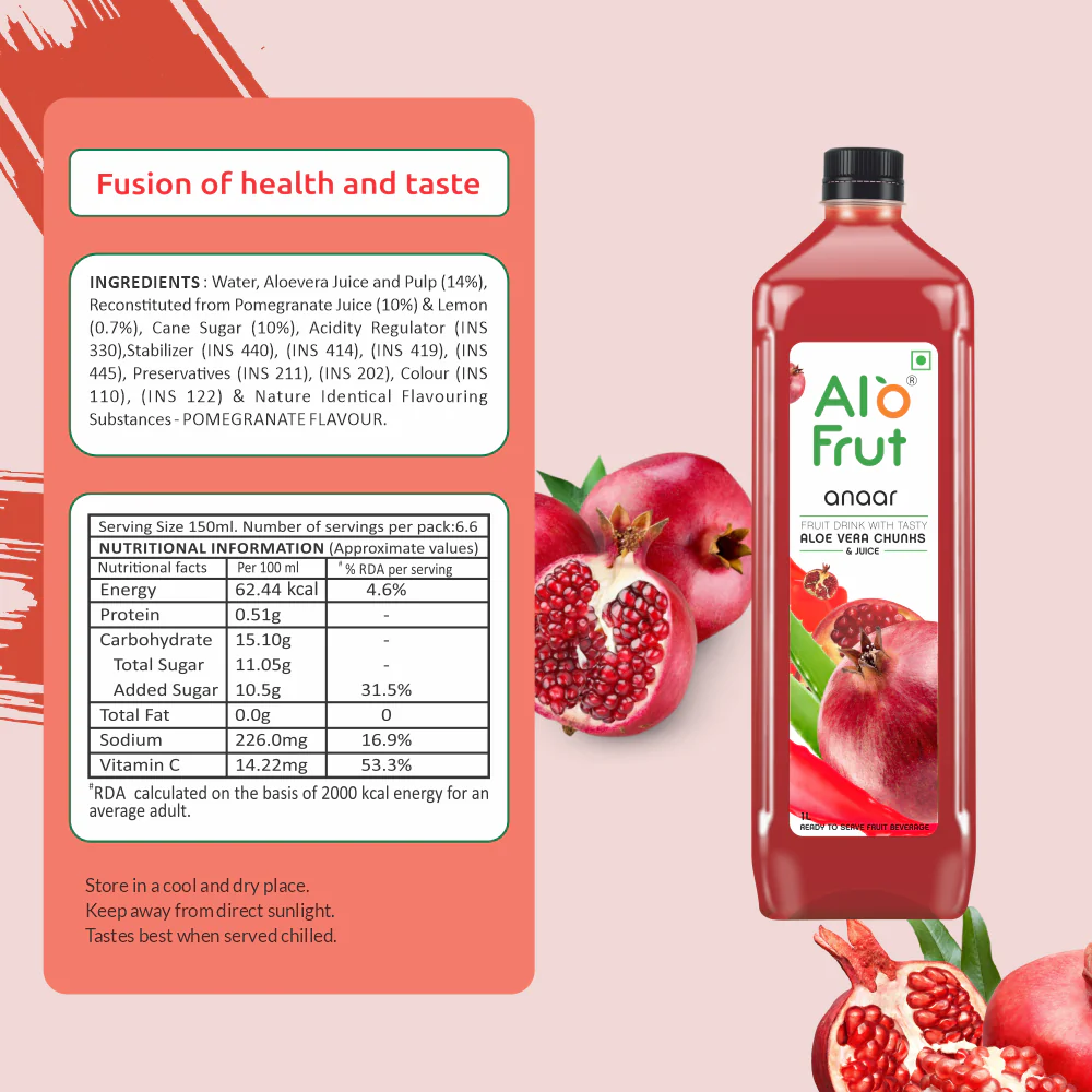 Alo Frut Anaar Aloevera Chunks & Juice - Image 4