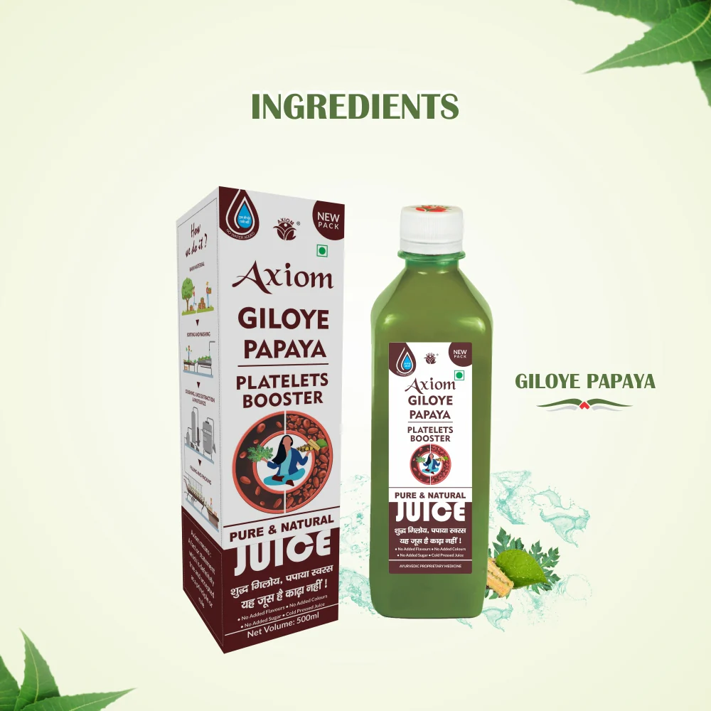 Axiom Ayurveda Giloye Papaya Cold Pressed Juice 500ml - Image 3