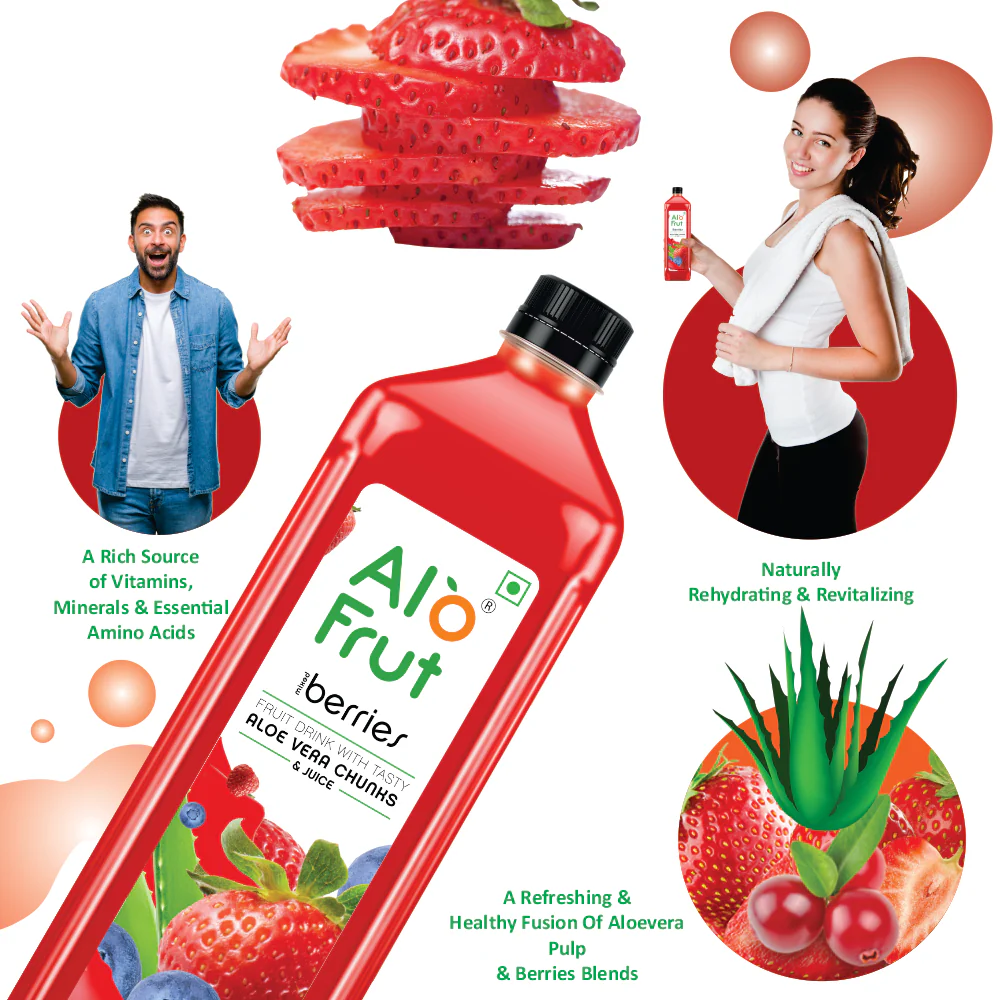 Alo Frut Berries Aloevera Chunks & Juice - Image 4