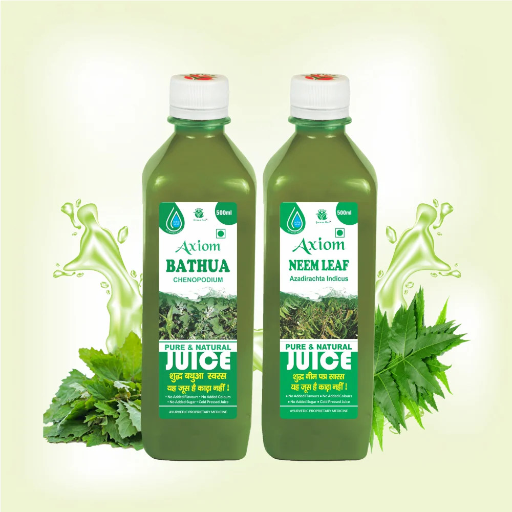 Axiom Stomach Worms Combo Of Bathua Juice 500ml+ Neem Leaf juice 500ml