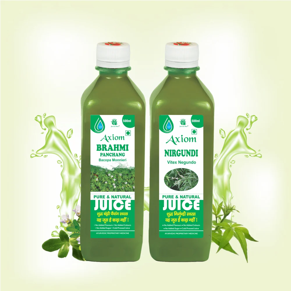 Axiom Headache Combo of Brahmi Juice 500ml + Nirgundi Juice 500ml