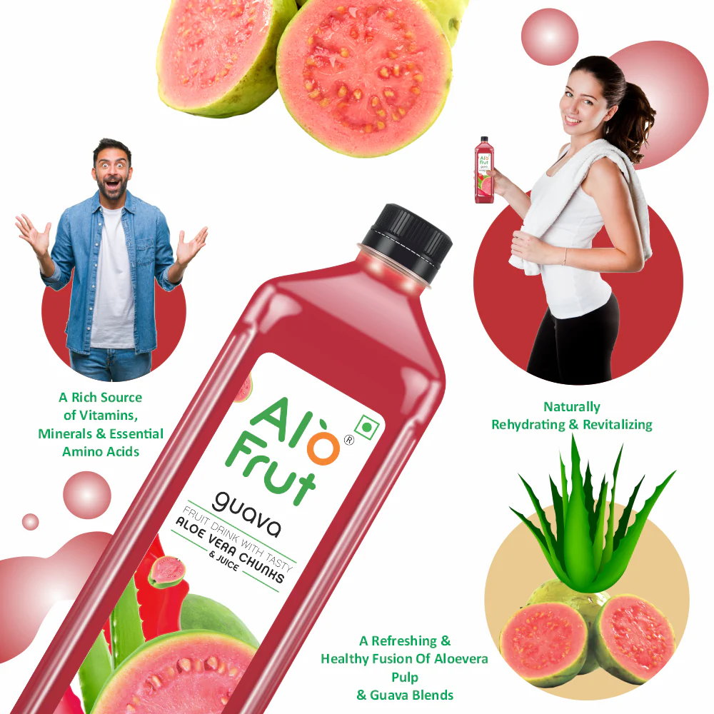 Alo Frut Guava Aloevera Chunks & Juice - Image 4