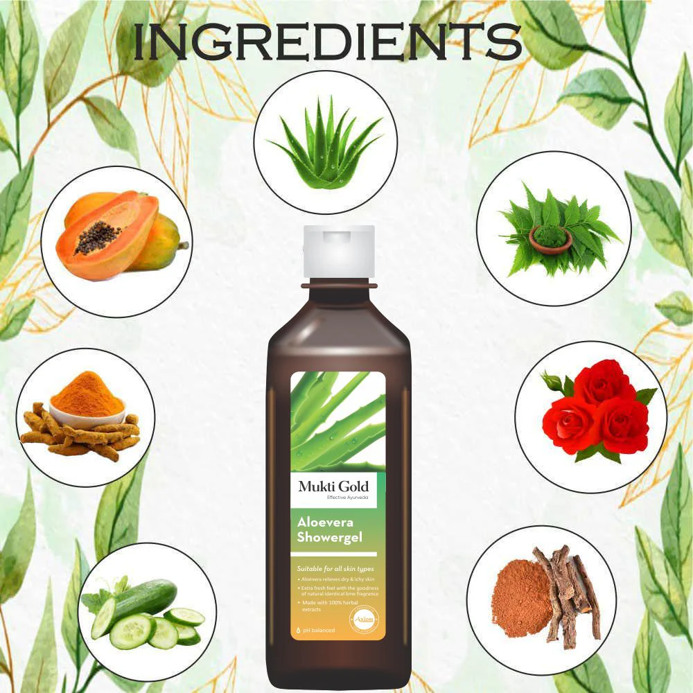 Mukti Gold Aloevera Showergel 250ml (Showergel) - Image 6