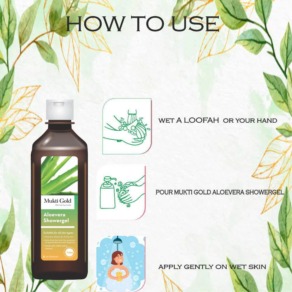 Mukti Gold Aloevera Showergel 250ml (Showergel) - Image 7