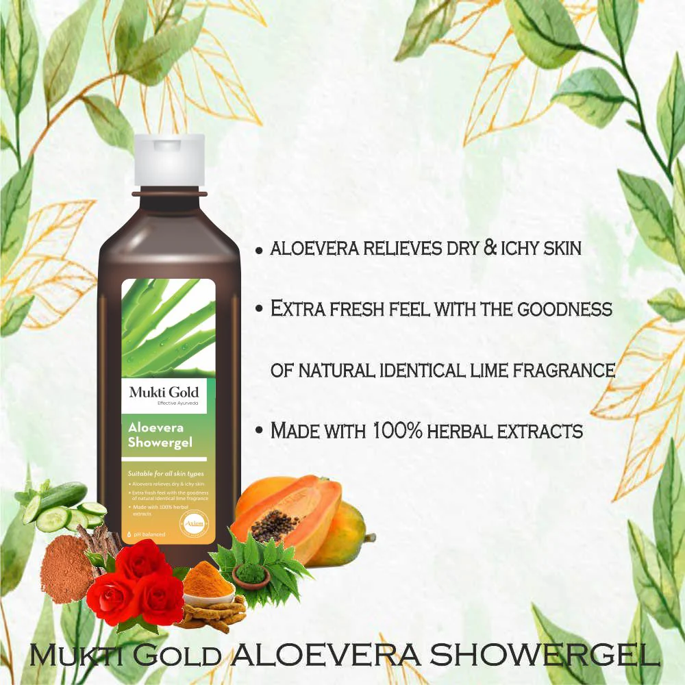 Mukti Gold Aloevera Showergel 250ml (Showergel) - Image 8