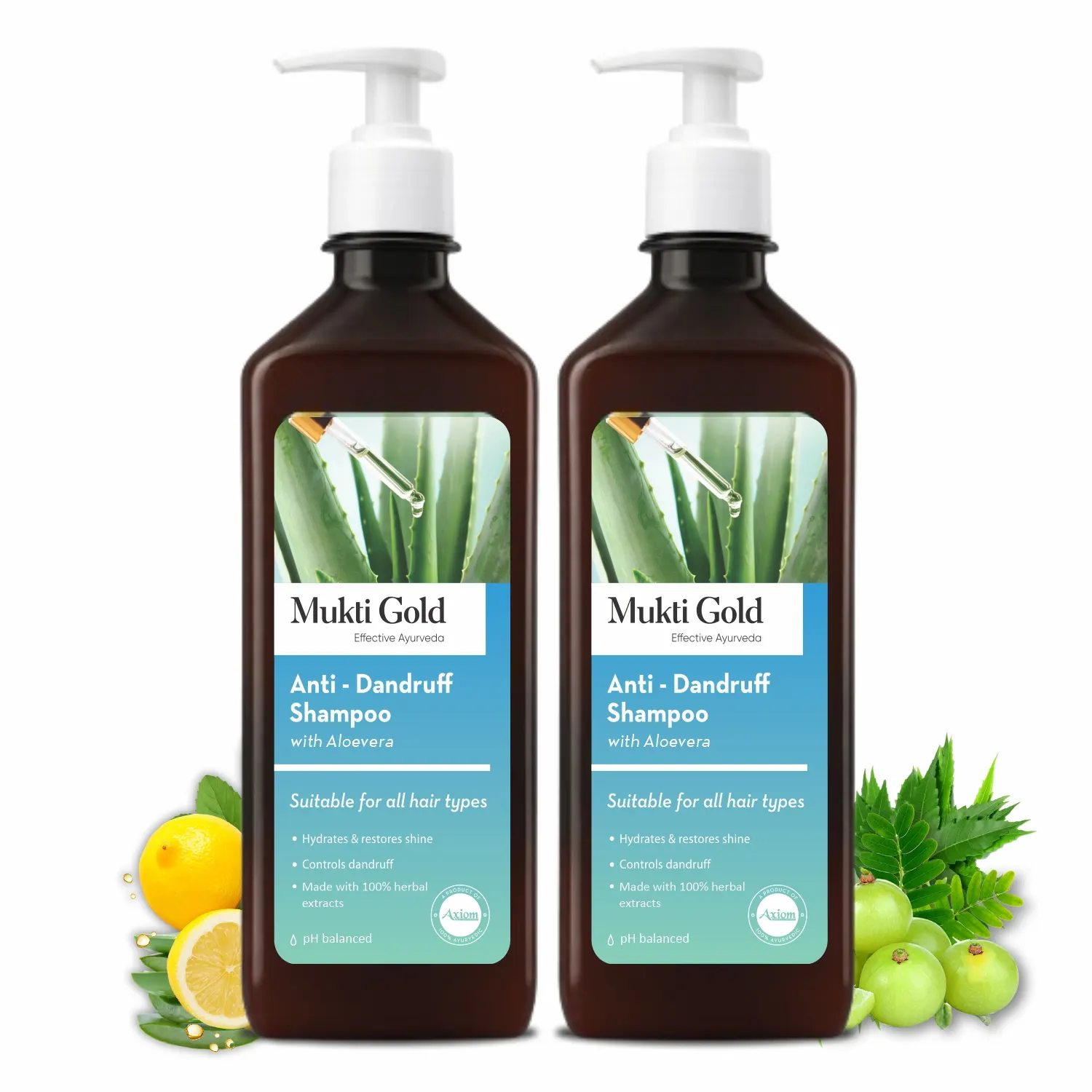 Mukti Gold Anti Dandruff Herbal Shampoo 400ml (Dispenser) - Image 6