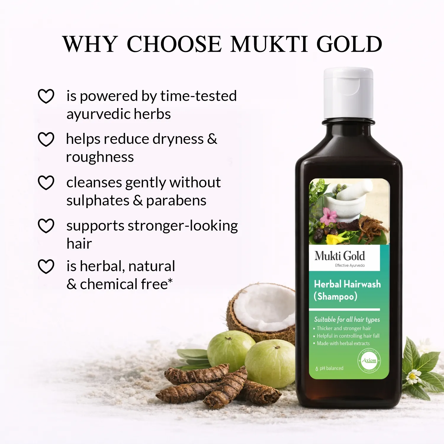 Mukti Gold Herbal Hair wash 400ml (Flip Top) - Image 7