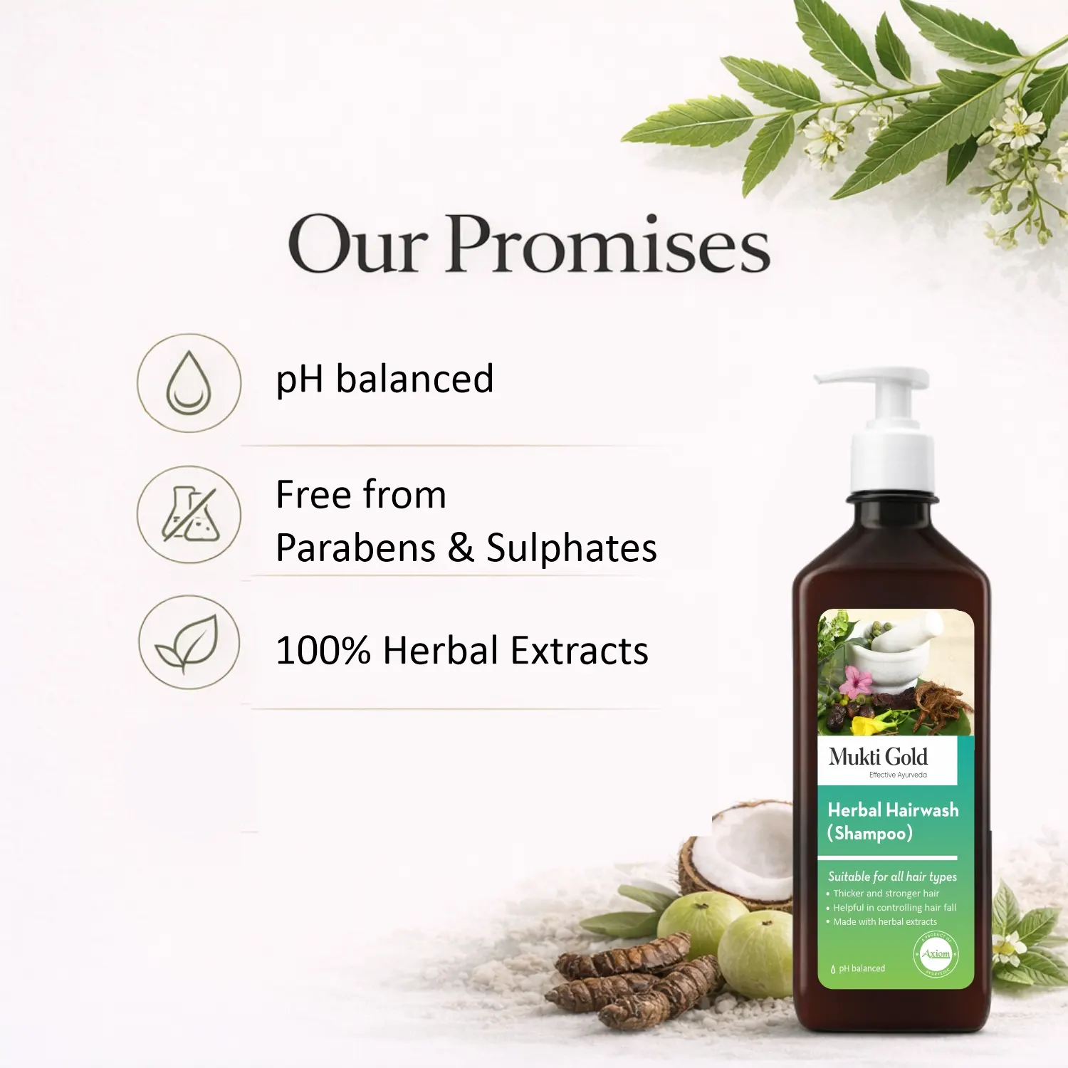 Mukti Gold Herbal Hairwash 400ml (Dispenser) - Image 4
