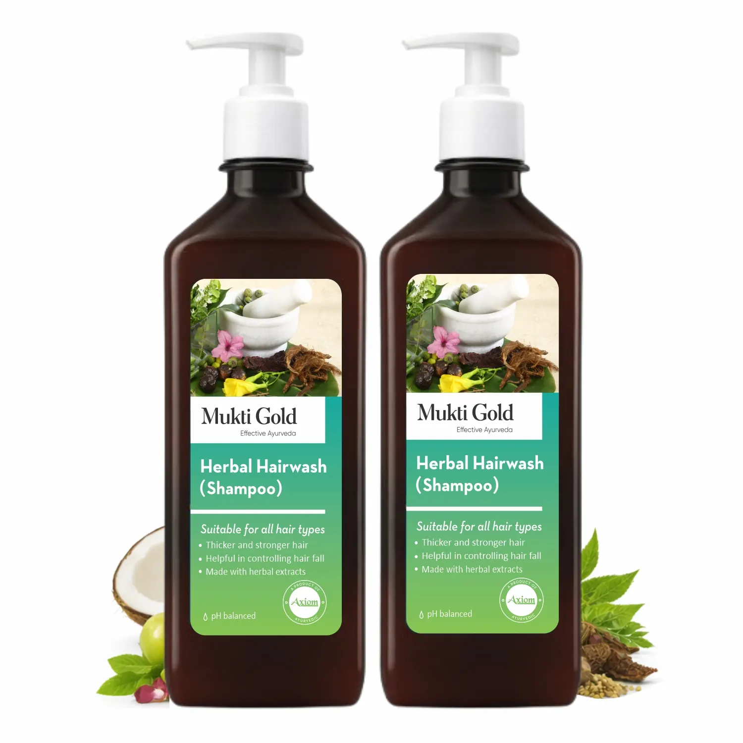 Mukti Gold Herbal Hairwash 400ml (Dispenser) - Image 7