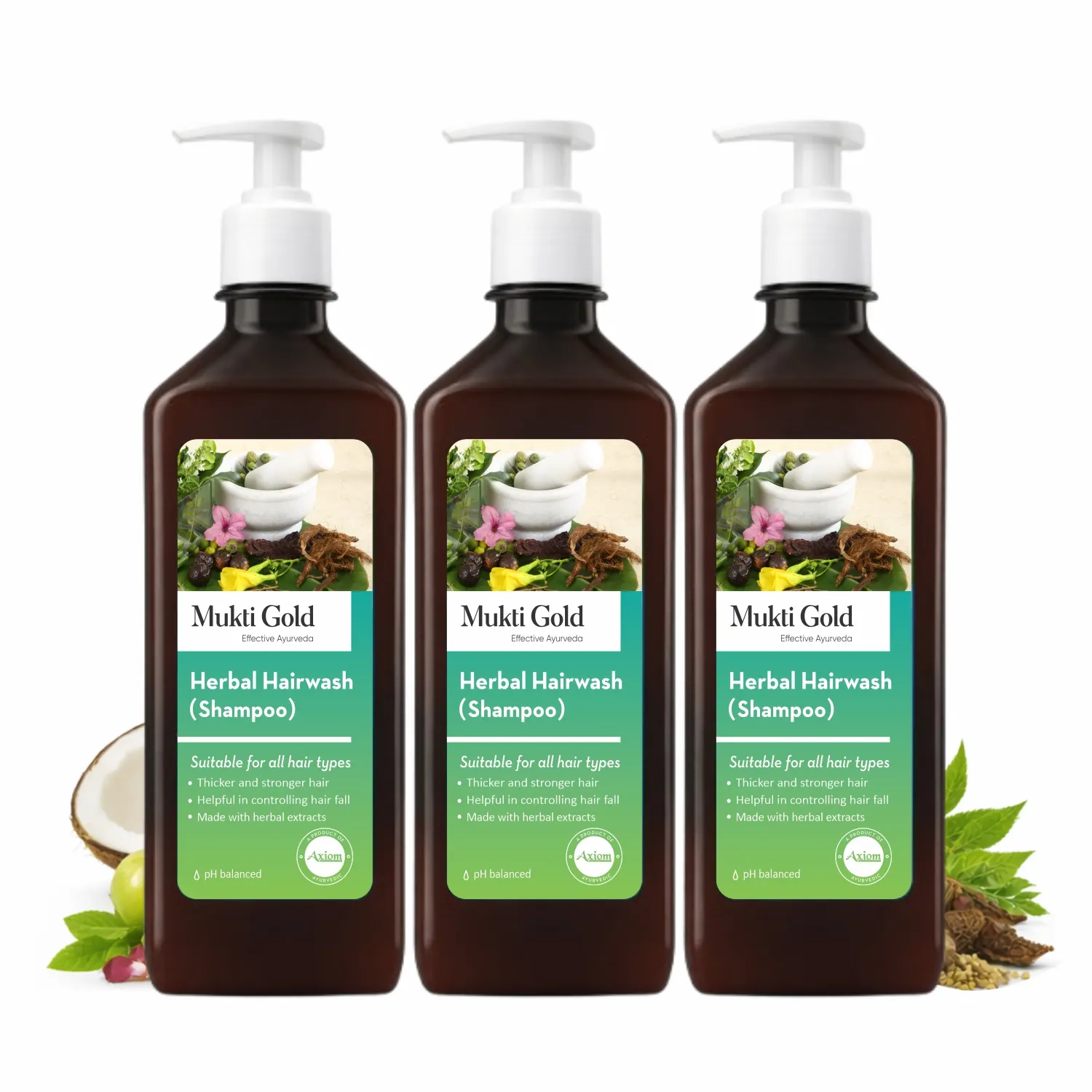 Mukti Gold Herbal Hairwash 400ml (Dispenser) - Image 8