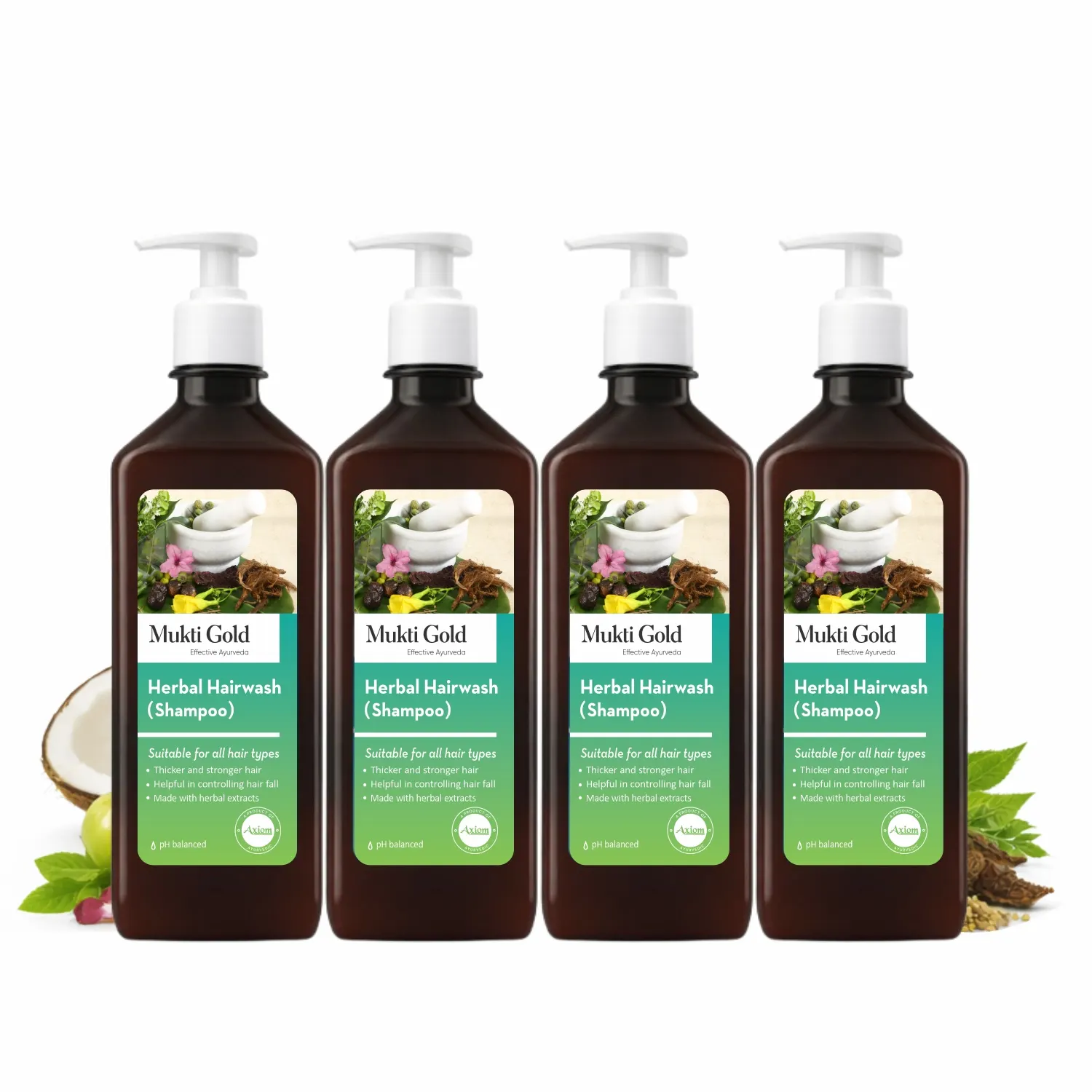Mukti Gold Herbal Hairwash 400ml (Dispenser) - Image 9