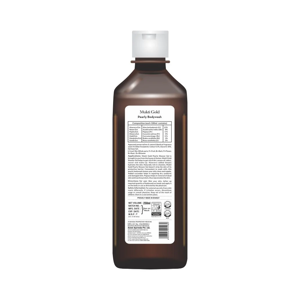 Mukti Gold Pearly Bodywash 250ml (Dispenser) - Image 3
