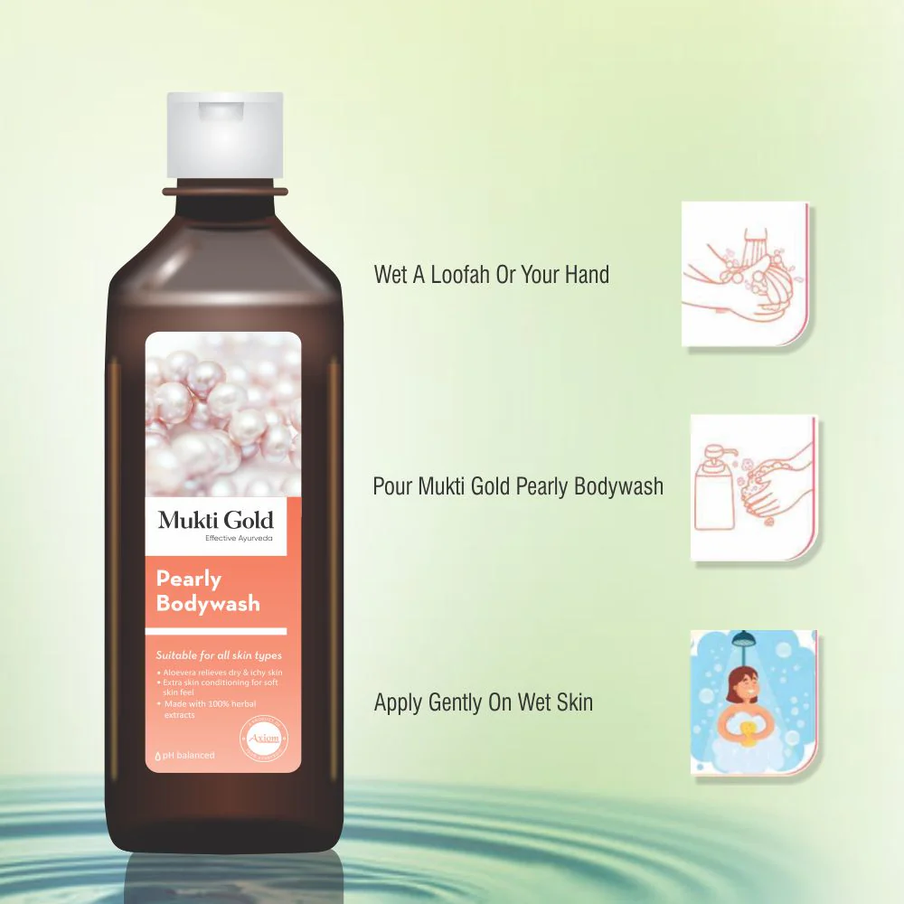 Mukti Gold Pearly Bodywash 250ml (Dispenser) - Image 5