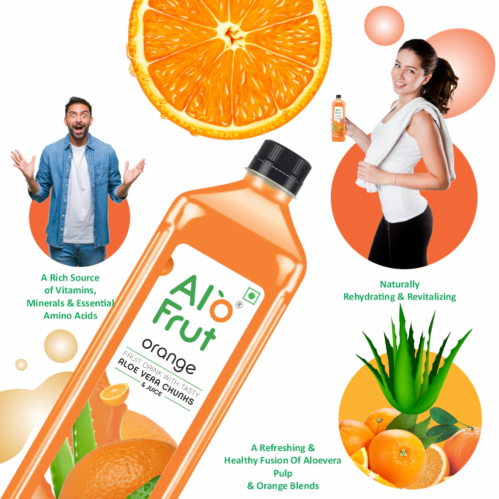 Alo Frut Orange Aloevera Chunks & Juice - Image 4